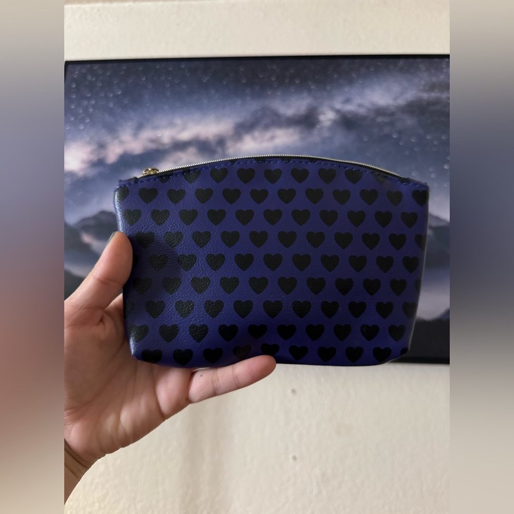 Ipsy Glam Bag Purple and Black Hearts Print 💜🖤